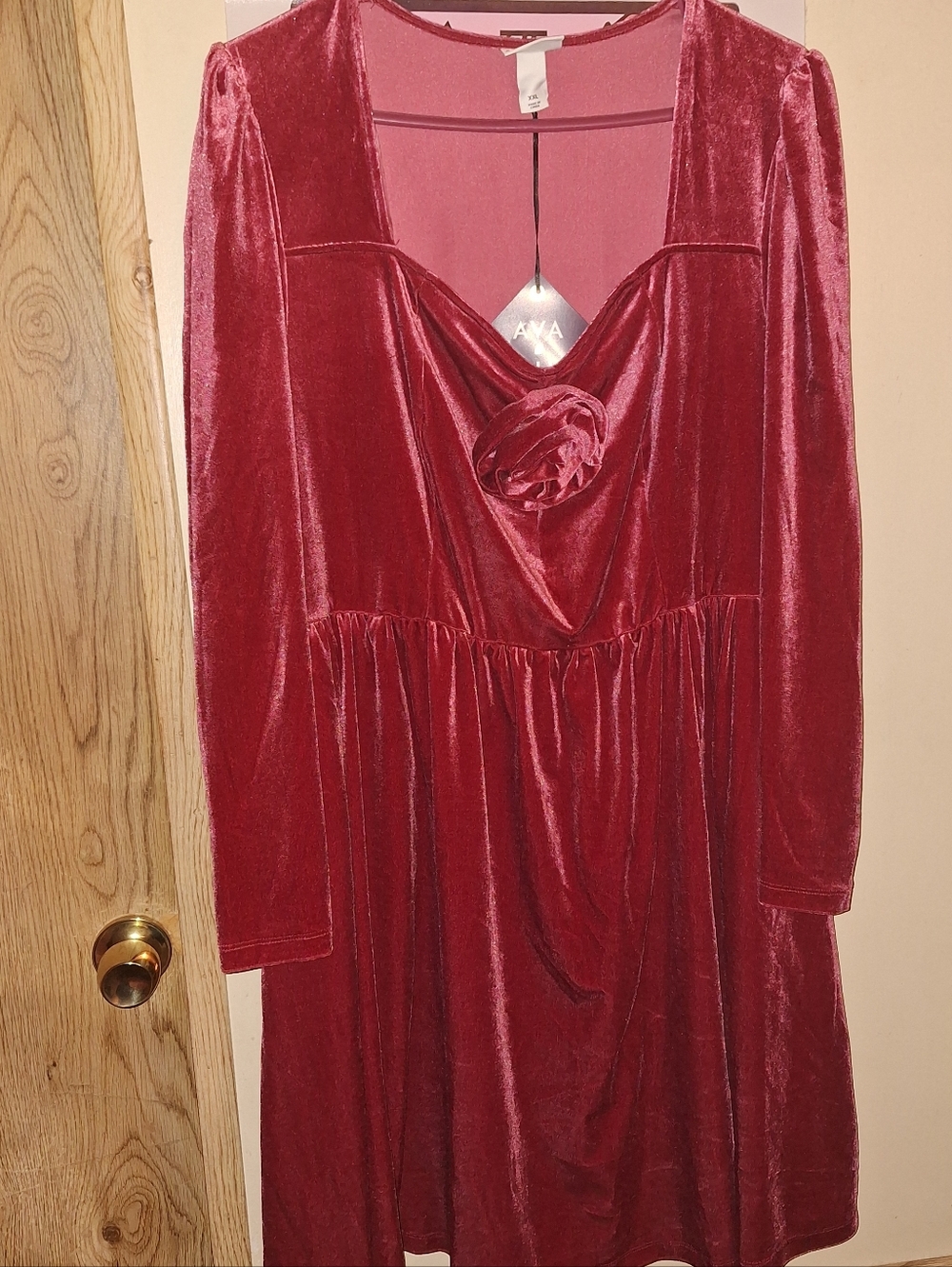 Ava And Viv Cherry Velvet Dress